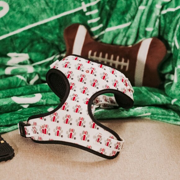 Ohio State Buckeye's Helmet Paw Print Pet Harness - Picture 1 of 10